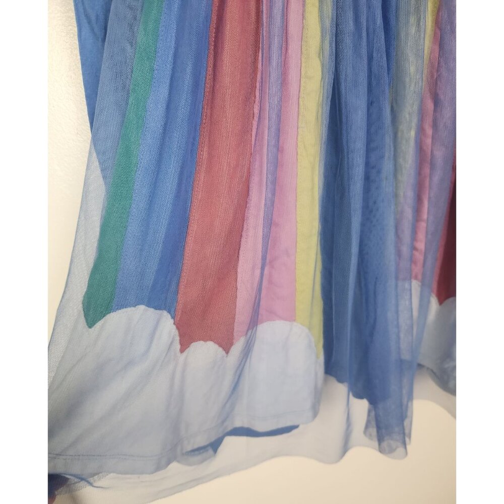 Mini Boden Girls Sz. 11/12 Eliabethan Tulle Applique Rainbow Blue Dress - Picture 3 of 4